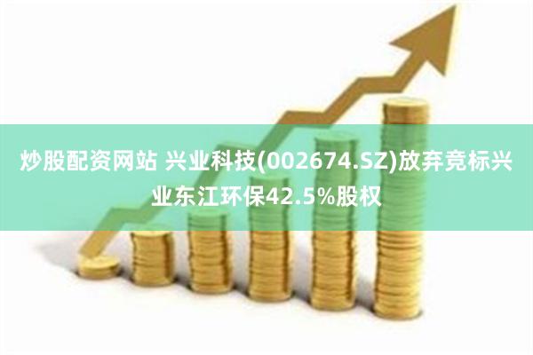 炒股配资网站 兴业科技(002674.SZ)放弃竞标兴业东江环保42.5%股权